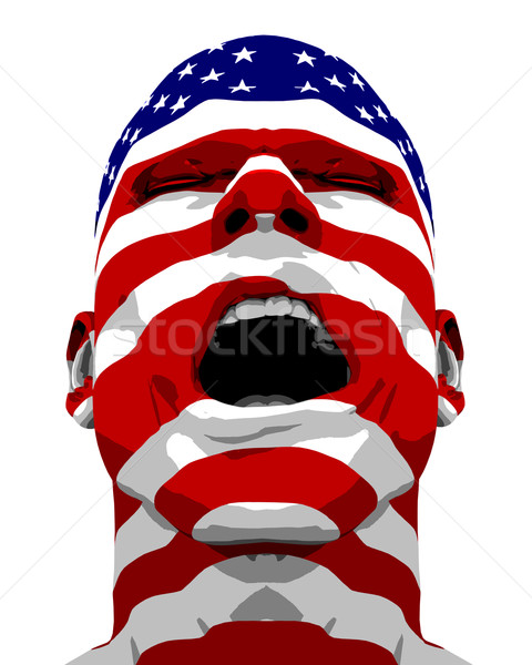 USA banderą człowiek moc wolności Zdjęcia stock © eyeidea