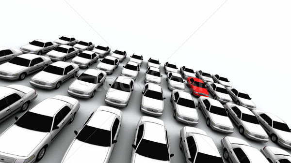 сорок автомобилей один красный общий тайна Сток-фото © eyeidea
