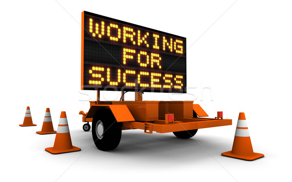 Working for Success - Construction Road Sign Stock photo © eyeidea