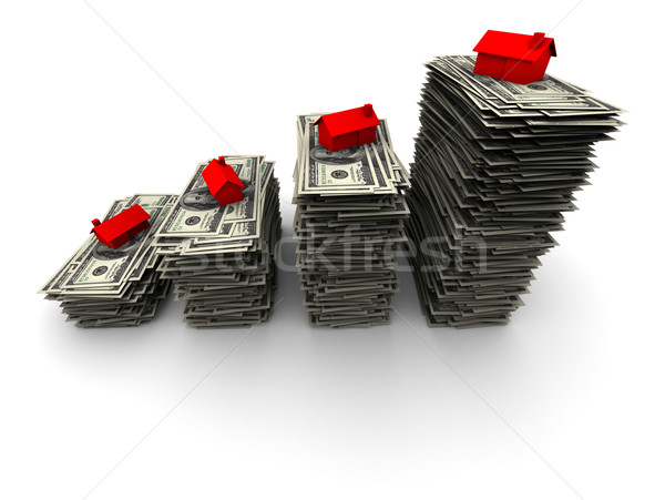 House Sitting on Stack of Hundred Dollar Bills Stock photo © eyeidea