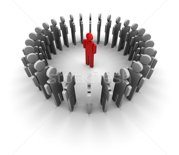 People Form Circle - One Red in the Center Stock photo © eyeidea