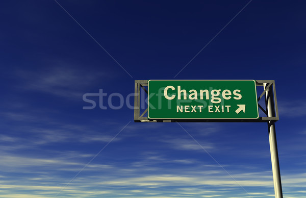 Changes Freeway Exit Sign Stock photo © eyeidea