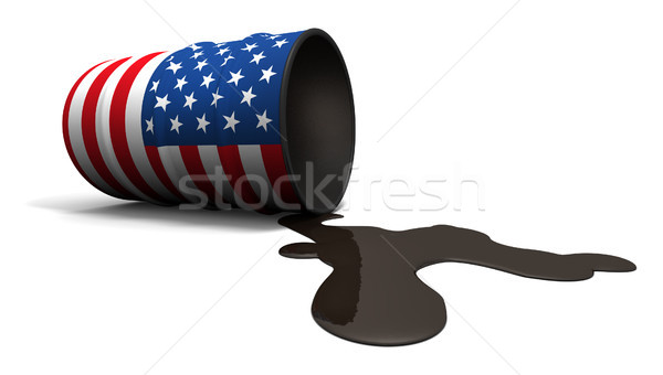 Leaking Oil Drum with USA Flag Texture Stock photo © eyeidea