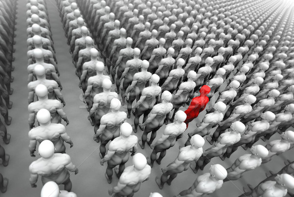 Hundreds of Men, One Red! Stock photo © eyeidea