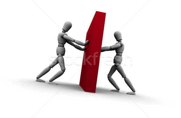 два человека стены два 3D красный Сток-фото © eyeidea