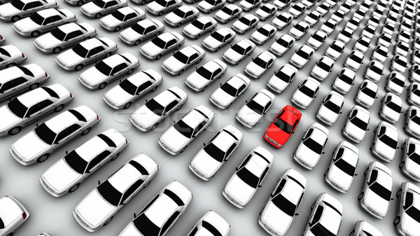 Hundreds of Cars, One Red! Stock photo © eyeidea
