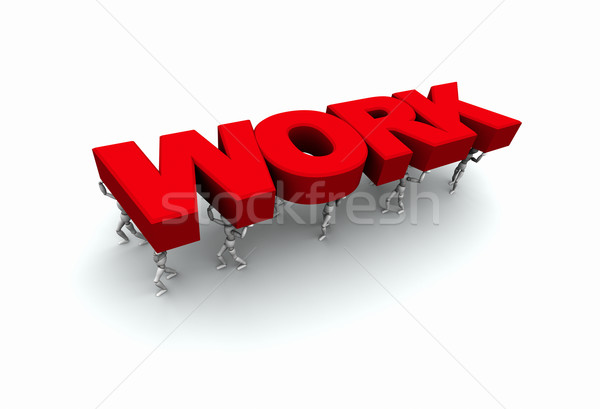 Mensen woord werk 3D Rood Stockfoto © eyeidea