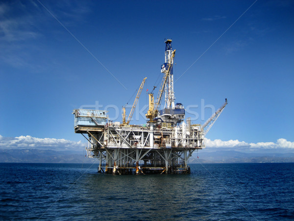 Foto stock: Plataforma · de · petróleo · perfuração · grande · oceano