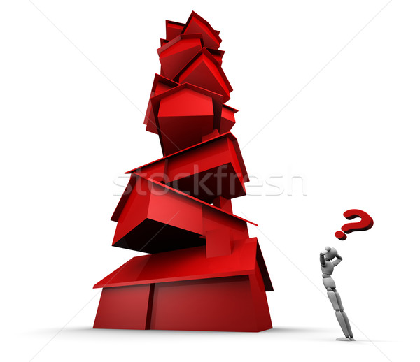 Person Confused at Stack of Houses Stock photo © eyeidea