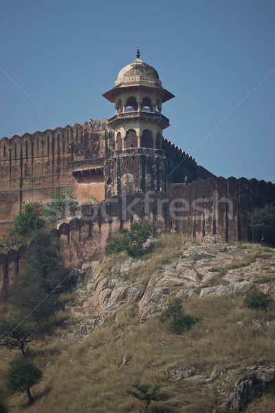Fortification of Amber Fort near Jaipur Stock photo © faabi