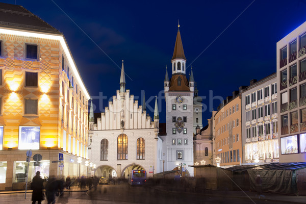 óváros előcsarnok München éjszaka Németország egy Stock fotó © faabi