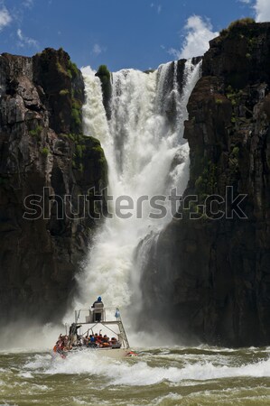 Dinghy under the  the Iguazu Falls Stock photo © faabi
