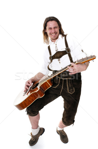 Muzician tineri traditional costum joc chitară Imagine de stoc © fahrner
