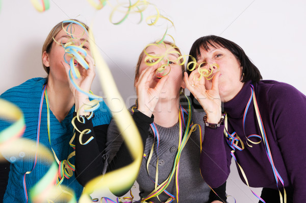 Familie petrecere doua femeile tinere una senior Imagine de stoc © fahrner