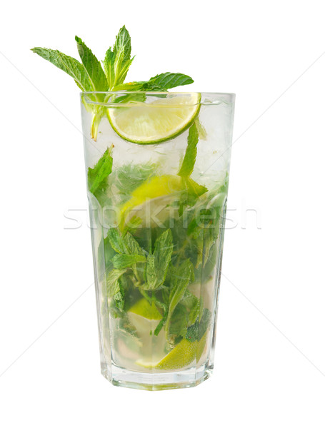 Mojito Cocktail isoliert weiß Gläser Stock foto © fanfo
