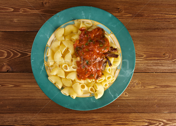 Italiaans pasta pijp vlees voedsel diner Stockfoto © fanfo