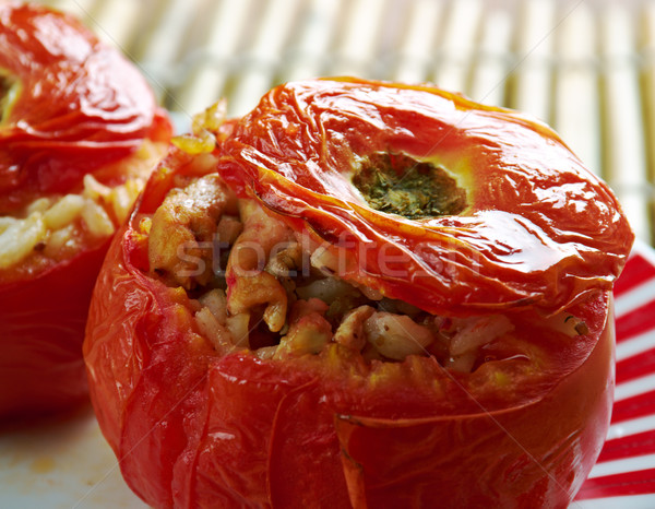 Midden oosten tomaat gevuld vlees rijst keuken Stockfoto © fanfo