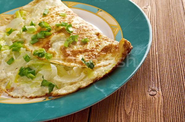 Omelette with fresh leek Stock photo © fanfo