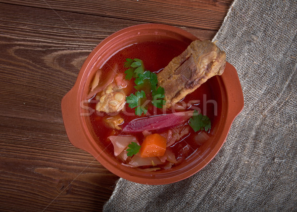 Eastern European beet soup Stock photo © fanfo