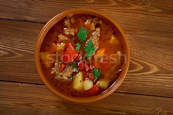 Tradycyjny kuchnia naczyń puchar wołowiny drewna Zdjęcia stock © fanfo