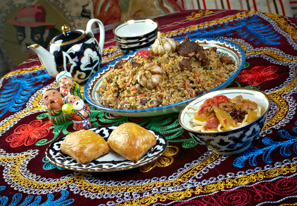 food set  Central Asian cuisine Stock photo © fanfo