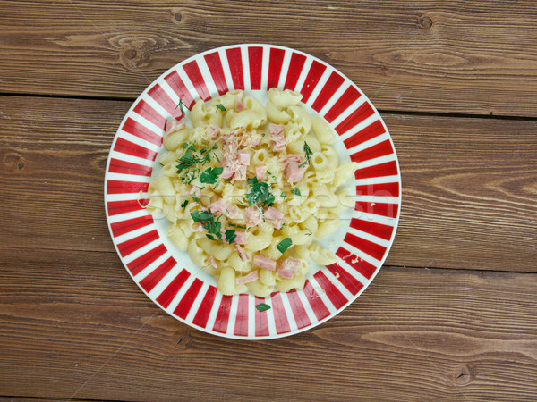 Gomito maccheroni fatto in casa formaggio prosciutto pasta Foto d'archivio © fanfo