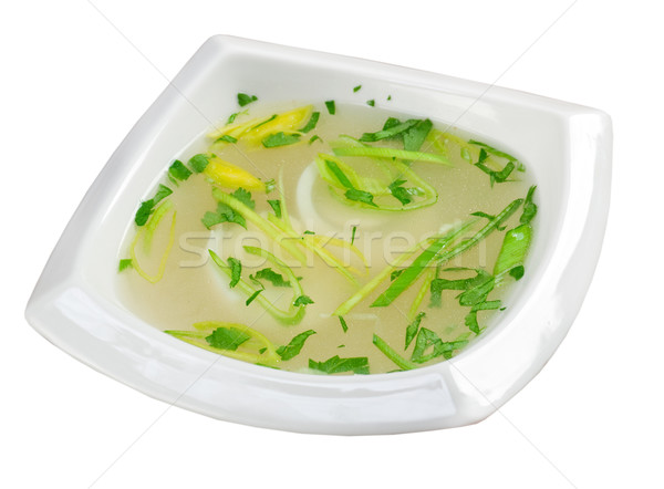 chicken bouillon with egg Stock photo © fanfo
