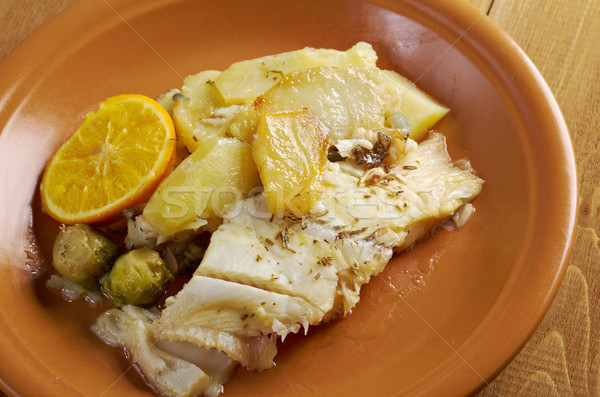 Fresh Halibut with sauce Stock photo © fanfo