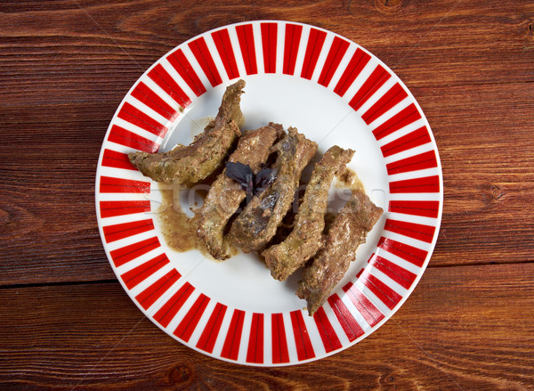 Beef stroganoff made of liver Stock photo © fanfo