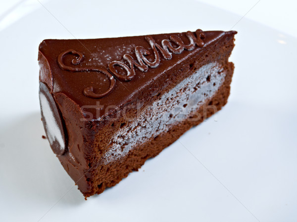 Chocolat cheesecake blanche plaque vert sweet Photo stock © fanfo