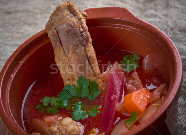 Eastern European beet soup Stock photo © fanfo