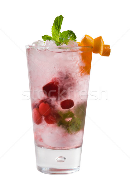 Canneberges cocktail isolé blanche verres [[stock_photo]] © fanfo