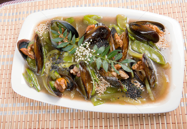 mussels with vegetable and nut Stock photo © fanfo