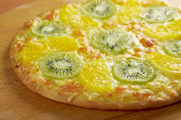 Stock photo: sweet pizza with fruit
