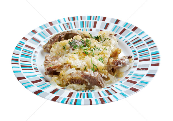 Wołowiny tradycyjny cebula obiedzie czerwony mięsa Zdjęcia stock © fanfo