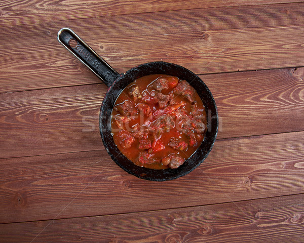 Tradicional etíope carne de vacuno plato Etiopía Eritrea Foto stock © fanfo