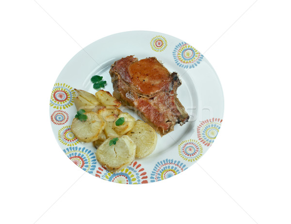 Foto stock: Cerdo · casero · papa · pollo · cena