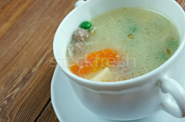 ślub zupa kurczaka bulion mięsa mały Zdjęcia stock © fanfo