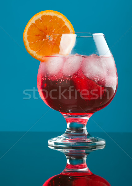 red coctail drink with ice cubs  Stock photo © fanfo