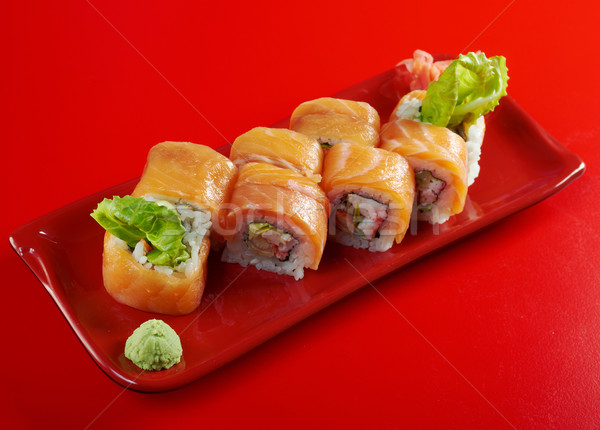 Uramaki. Philadelphia classic.  Japanese sushi Stock photo © fanfo