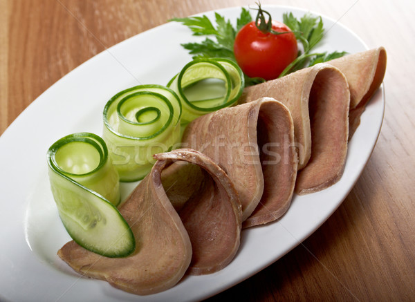 Sliced beef tongue  Stock photo © fanfo