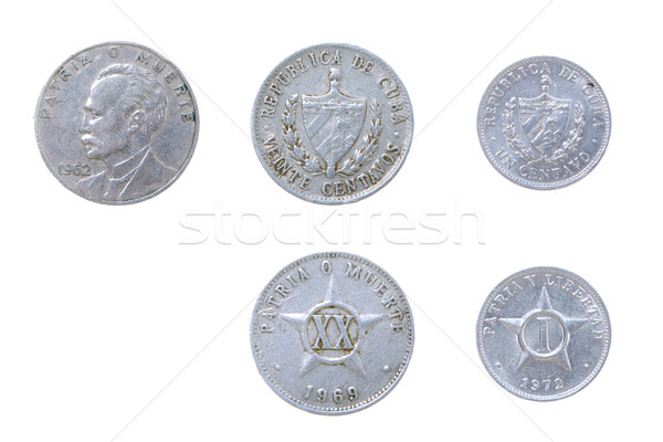 Kubańczyk starych monet inny kraje odizolowany Zdjęcia stock © fanfo