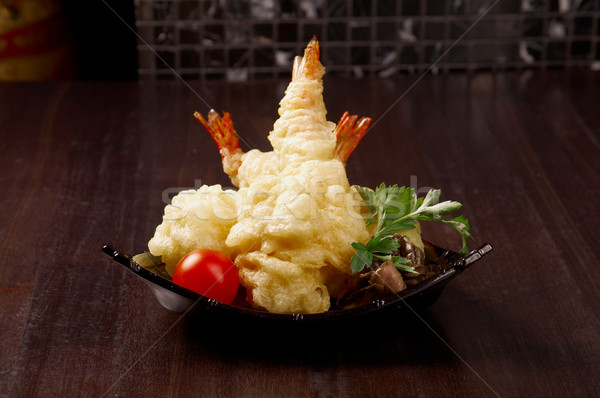 Japanese fried tempura with shrimp Stock photo © fanfo