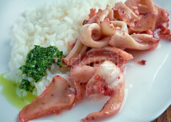 Arroz con calamares Stock photo © fanfo