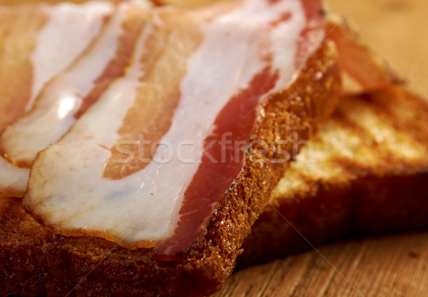 焼いた パン ベーコン スライス アップ ストックフォト © fanfo