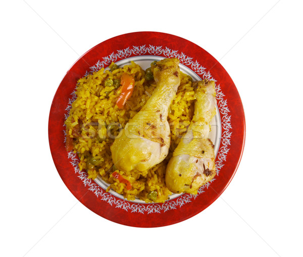 Yemek pirinç gıda akşam yemeği et yemek Stok fotoğraf © fanfo