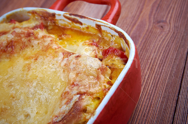 Foto d'archivio: Vegetali · lasagna · fatto · in · casa · pomodoro