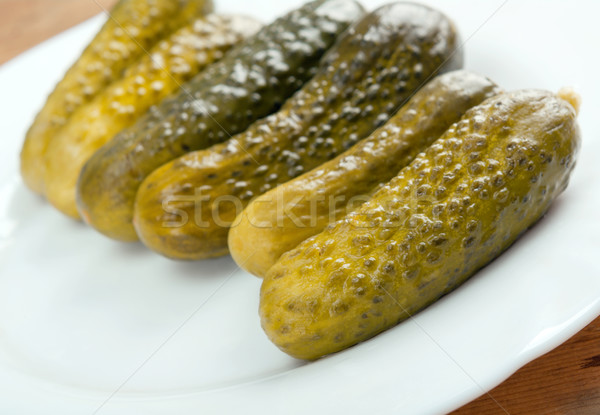 Pepino em conserva picles longe comida verde Foto stock © fanfo