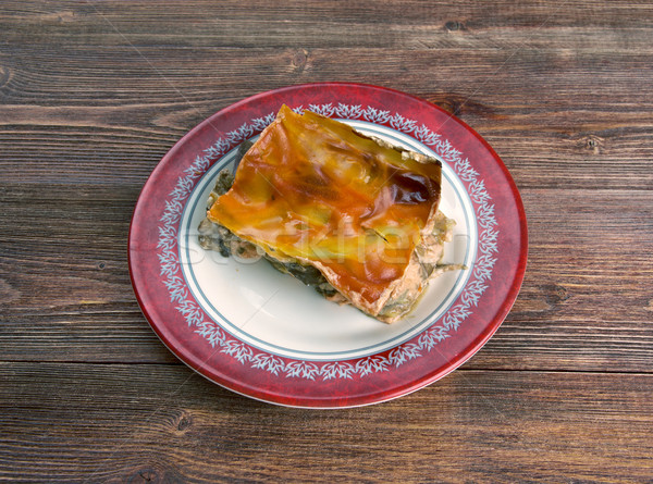 Stock photo: Lasagna with mushrooms and beef