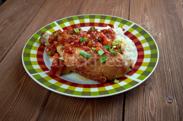 国 鶏 コメ 皿 人気のある ストックフォト © fanfo